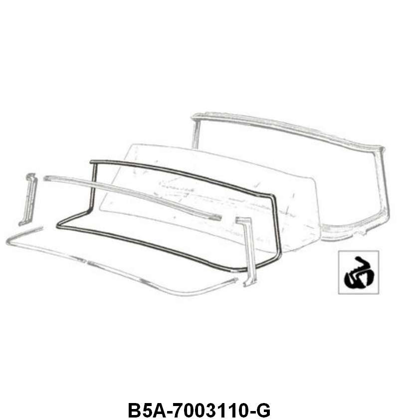 WINDSHIELD SEAL - 55-56 PASS & MERCURY, WITH GROOVE FOR CHROME