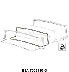 WINDSHIELD SEAL - 55-56 PASS & MERCURY, WITH GROOVE FOR CHROME