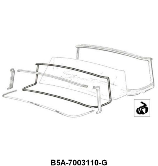 WINDSHIELD SEAL - 55-56 PASS & MERCURY, WITH GROOVE FOR CHROME