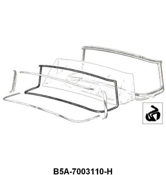 WINDSHIELD SEAL - 55-56 PASS & 55 MERCURY, WITH GROOVE FOR CHROME