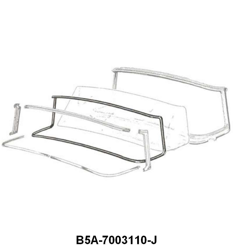 WINDSHIELD SEAL - 55-56  SEDAN, WAGON, WITHOUT GROOVE FOR CHROME