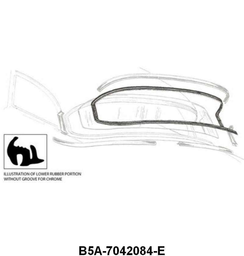REAR/BACK WINDOW SEAL - 55-56 PASS SEDAN WITHOUT GROOVE FOR TRIM