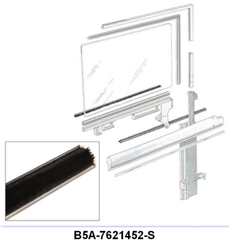 CAR FRONT DOOR GLASS ANTI-RATTLES - 55-56 CROWN VIC/CONV/2DR HDTP RIGHT HAND