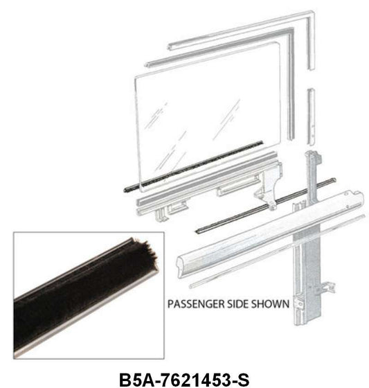 CAR FRONT DOOR GLASS ANTI-RATTLES - 55-56 CROWN VIC/CONV/2DR HDTP LEFT HAND