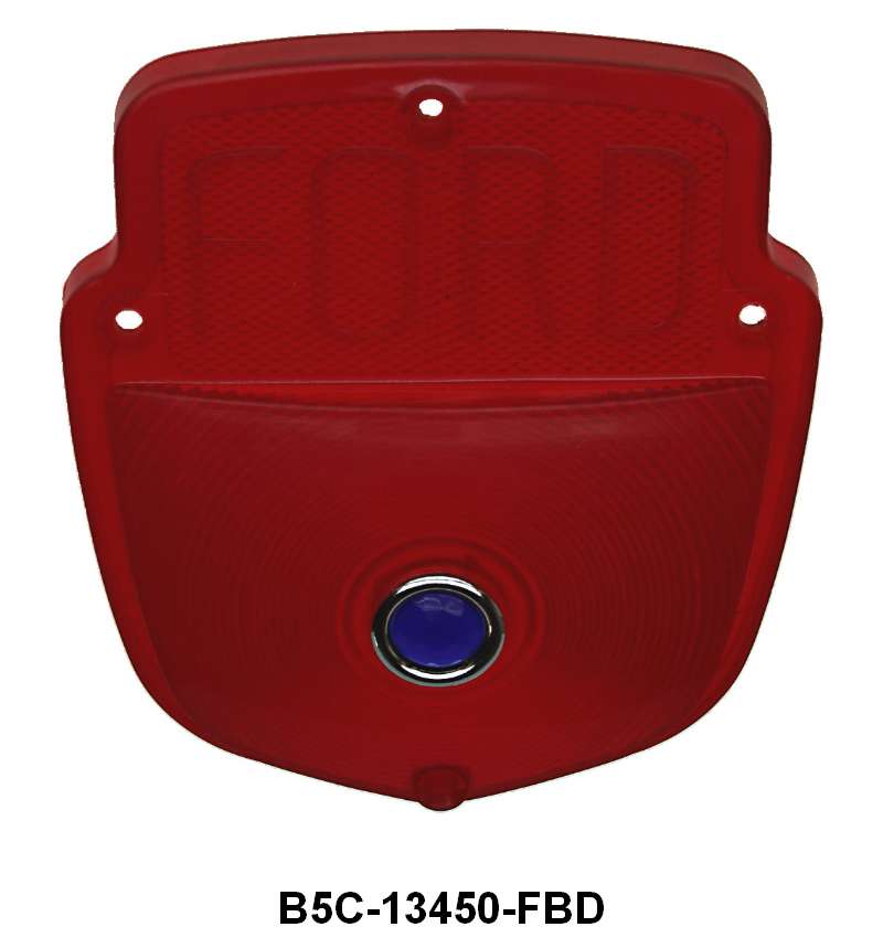 STEPSIDE TAIL LIGHT LENS SHIELD TYPE - 53-66  F-100/F350 BLOCK LETTER W/BLUE DOT