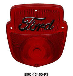 STEPSIDE TAIL LIGHT LENS SHIELD TYPE- 53-66  F-100/F-350 WITH CHROME FORD SCRIPT
