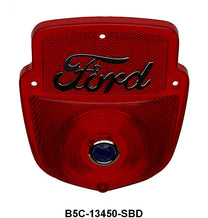 STEPSIDE TAIL LIGHT LENS SHIELD TYPE - 53-66  F-100/350 CHROME SCRIPT W/BLUE DOT