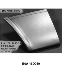LOWER FRONT FENDER REAR REPAIR SECTION - 55-56 PASSENGER LEFT HAND