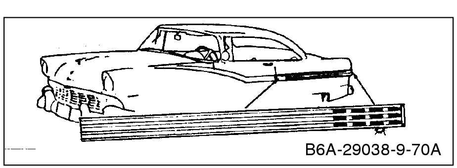 STAINLESS QUARTER PANEL TRIM - 56 FAIRLANE ALL 2DR RH OR LH, NO CLIPS