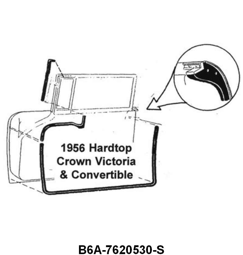 DOOR SEALS - 56 CONV/CROWN VICTORIA/2DR HARDTOP