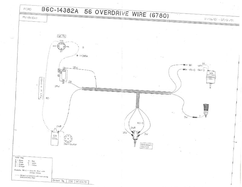 OVERDRIVE WIRING HARNESS - 56 PICKUP