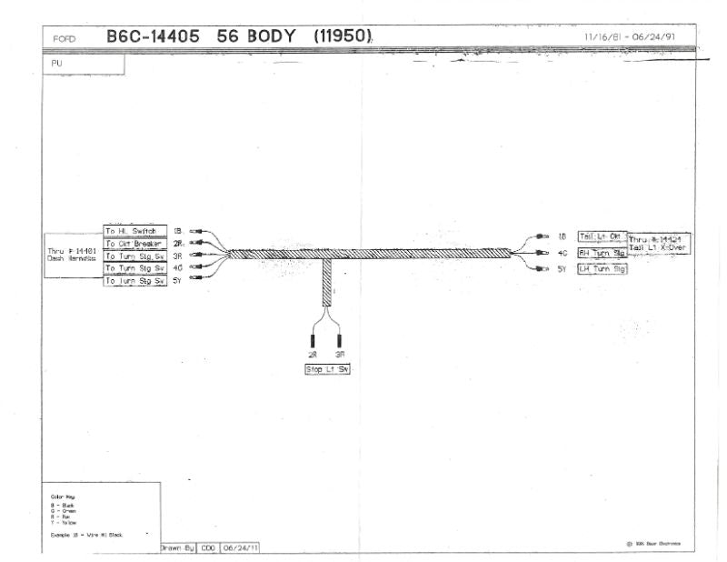 TAIL LIGHT WIRING HARNESS - 56 F-100 W/TURN SIGNAL