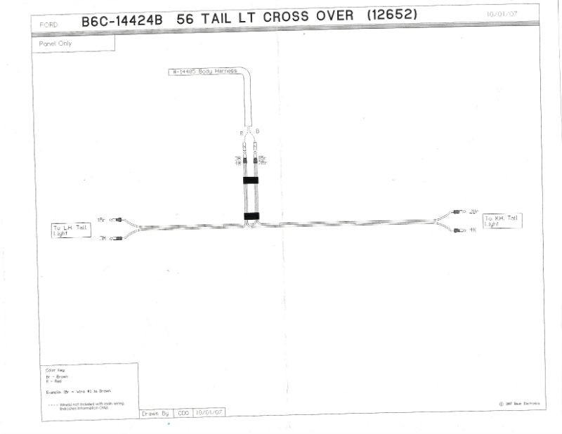 TAIL LIGHT CROSSOVER WIRING HARNESS - 56 PANEL