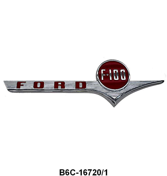 HOOD SIDE EMBLEMS - 56 "F-100" PAINTED