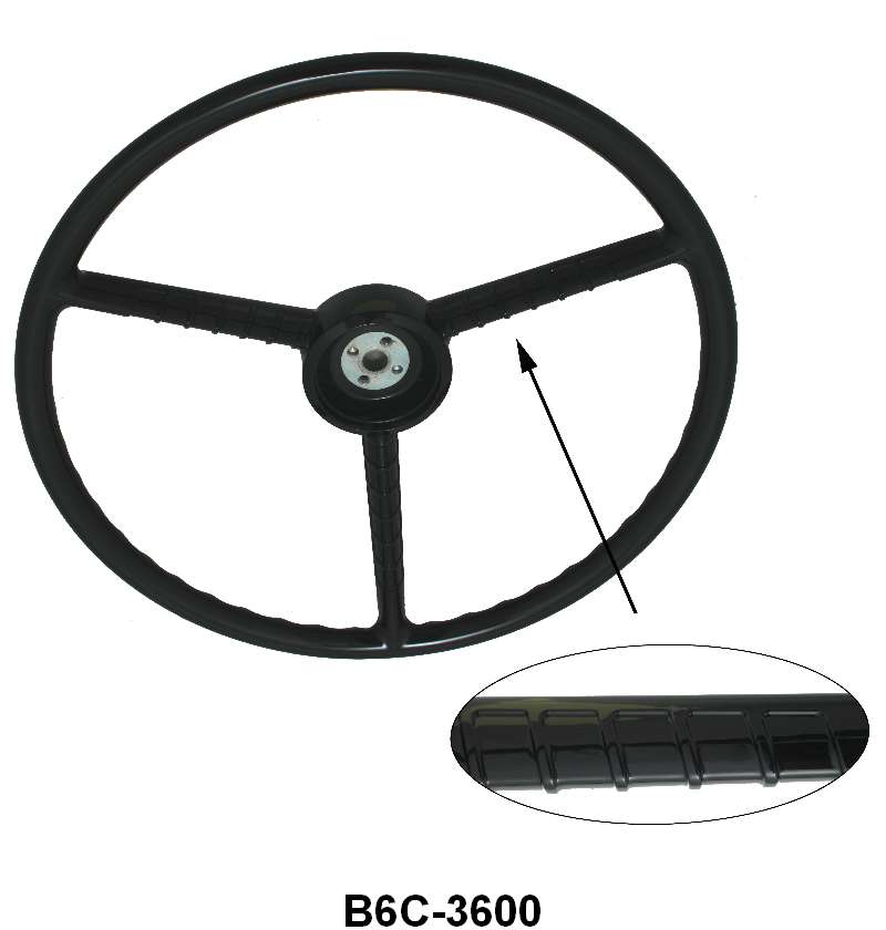 STEERING WHEEL - 56-60 F-100/F-350, BLACK
