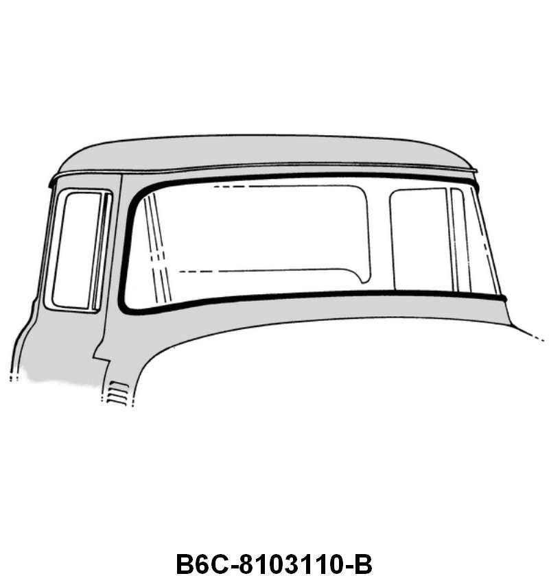 WINDSHIELD SEAL WITH GROOVE FOR CHROME - 56 F-100/F-350
