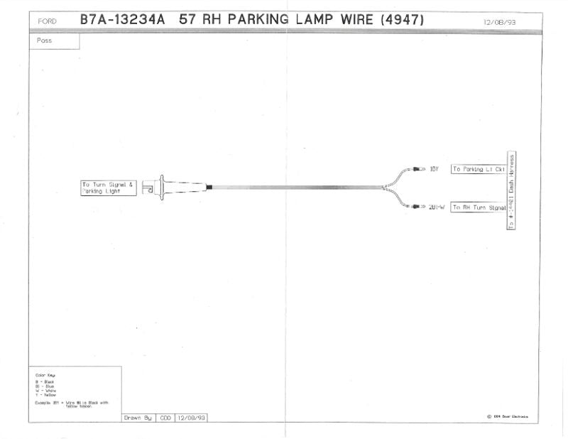 PARKLIGHT SOCKET & WIRING - 57 PASS/RANCHERO RH