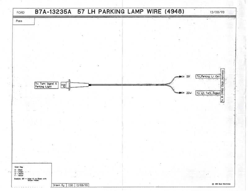 PARKLIGHT SOCKET & WIRING - 57 PASS/RANCHERO LH