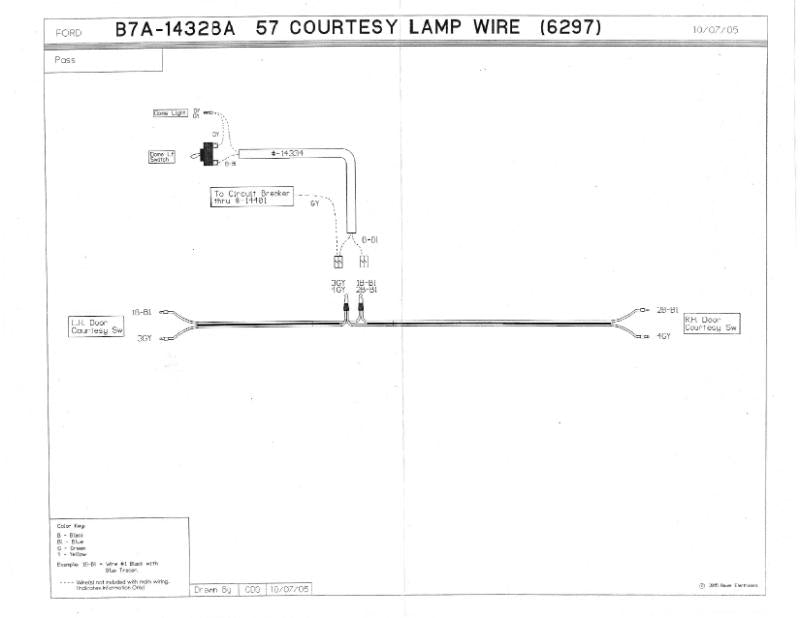COURTESY/DOME LIGHT CROSSOVER WIRE - 57 PASS EX CONV/RETRACT