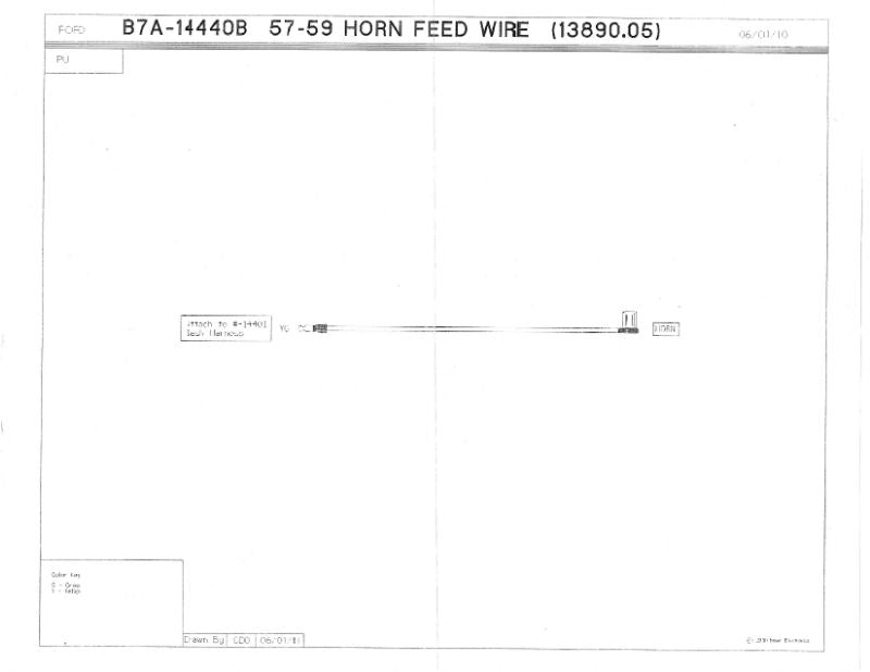 HORN POWER WIRE - 57-59 PICKUP 60" LONG
