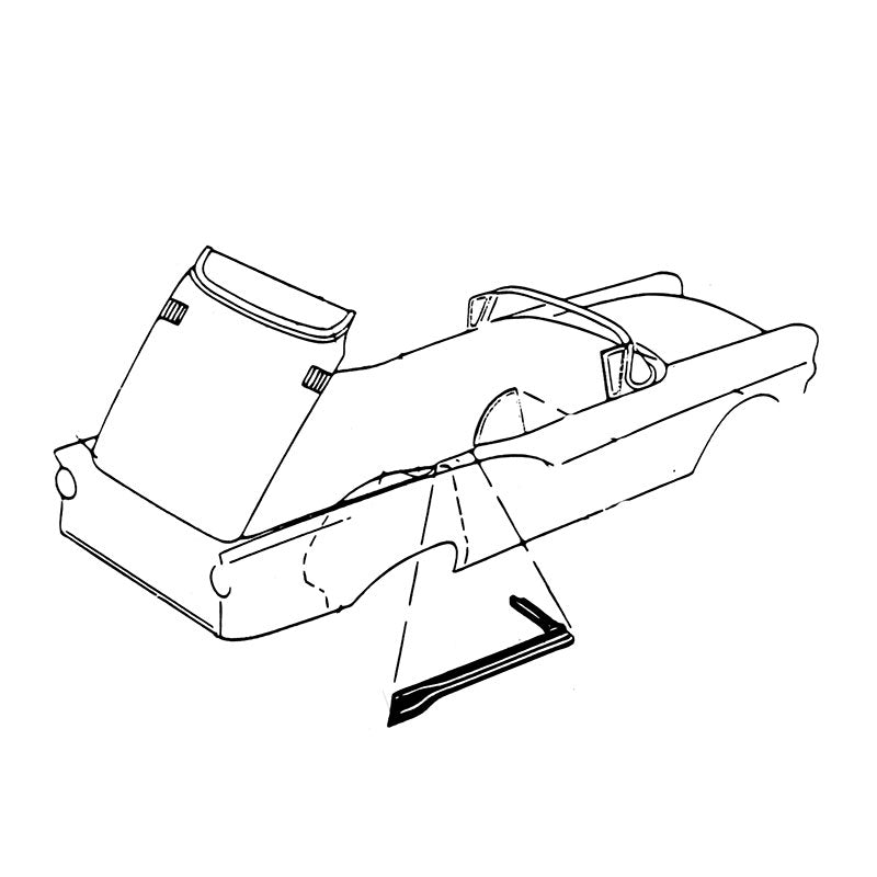 REAR OF TOP TO QUARTER PANEL SEALS - 57-59 RETRACTABLE