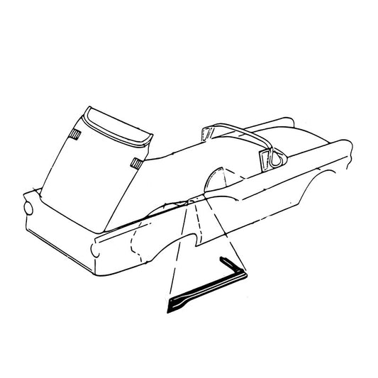 REAR OF TOP TO QUARTER PANEL SEALS - 57-59 RETRACTABLE