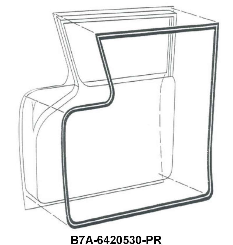DOOR SEALS - 57-58 FAIRLANE 2 DOOR SEDAN BODY #64A, #64B