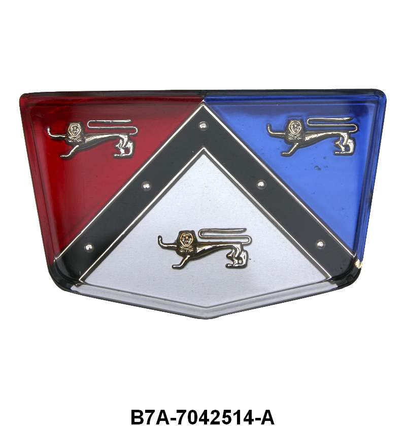 TRUNK LID EMBLEM PLASTIC - 57 CUSTOM BODY # 70, 73