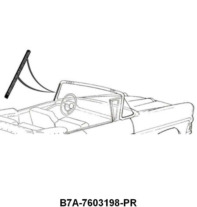 WINDSHIELD POST TO DOOR SEAL - 57-58 CONVERTIBLE