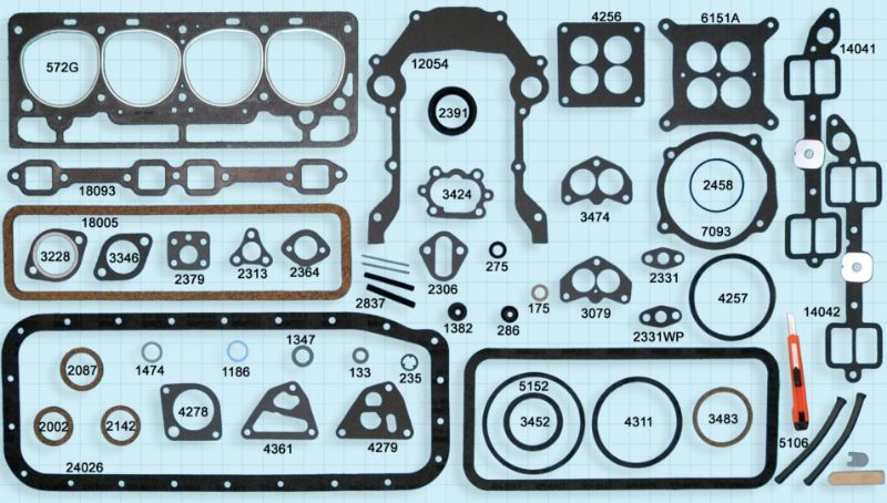 COMPLETE ENGINE GASKET SET - 56-57 PASS/RANCHERO/ 56-57 F-100/F-250 312