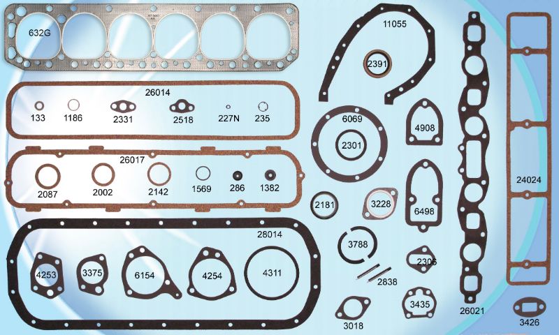 COMPLETE ENGINE GASKET SET - 52-64 PASS, 52-64 F-1/F-350 6cyl 215 ,233