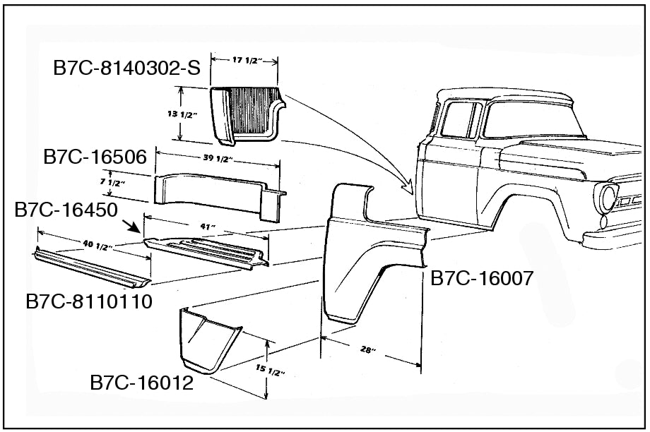 RUNNING BOARD STEP PLATE - 57-60 F-100, RH