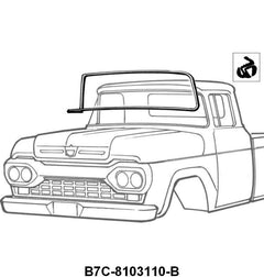 WINDSHIELD SEAL WITH GROOVE FOR CHROME - 57-60 F-100/F-350