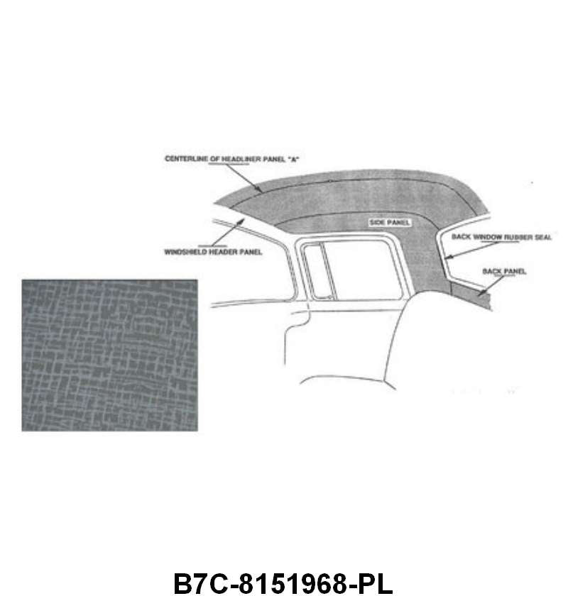 NON-PERFORATED HEADLINER - 57-60 F-100/F-250 W/SMALL WINDOW