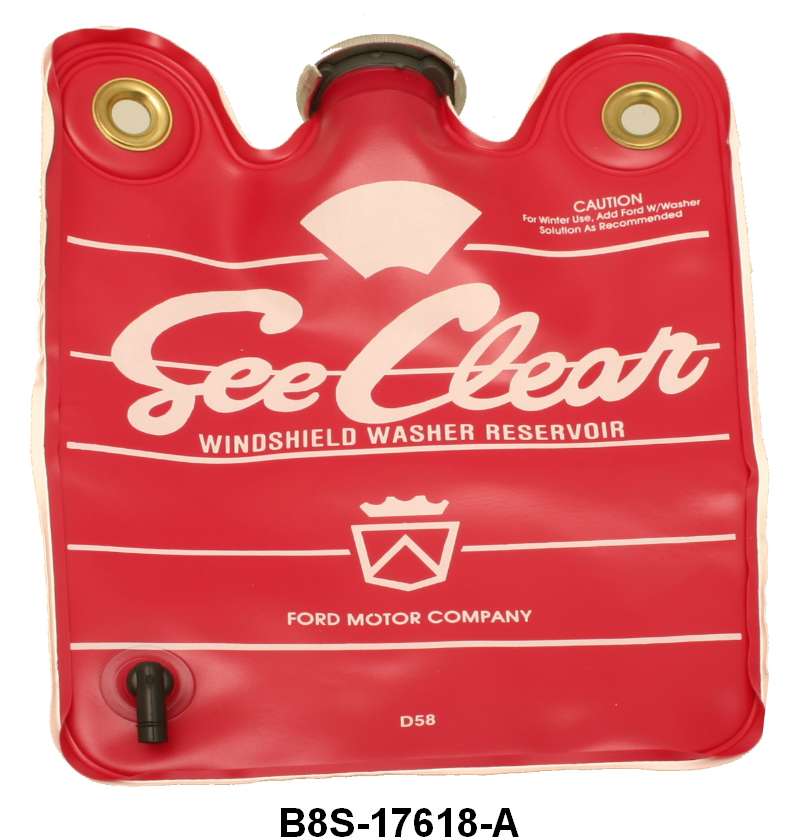 WINDSHIELD WASHER RESERVOIR - 58-60 T-BIRD RED