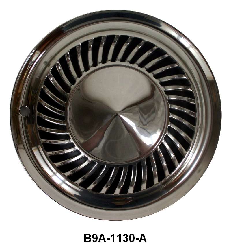 STAINLESS HUB CAP - 58-59 PASSENGER/RANCHERO 14" FULL DISC