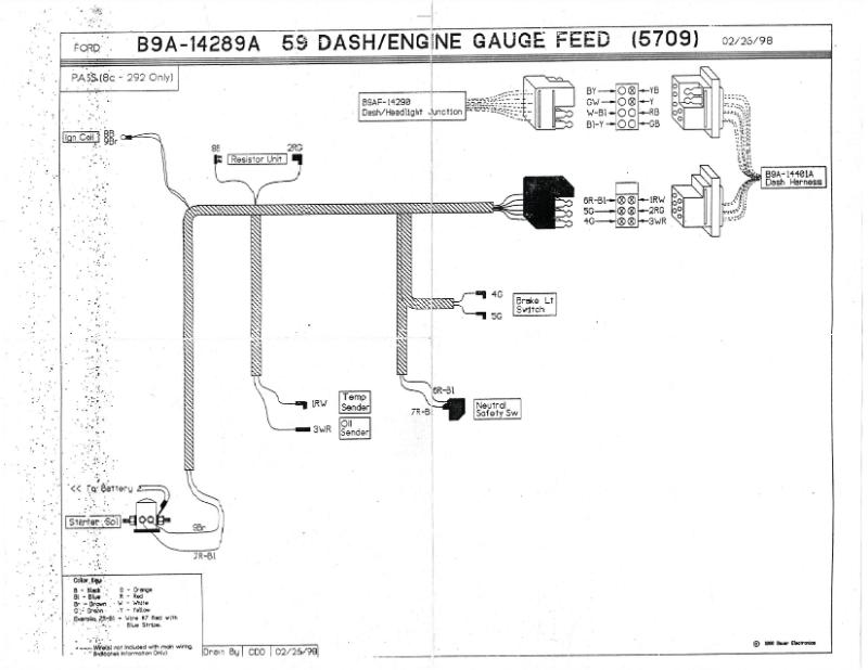 FIREWALL TO ENGINE HARNESS - 59 PASS/RANCHERO WITH 292