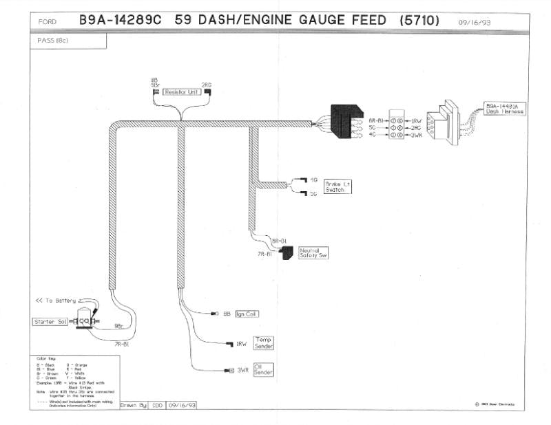 FIREWALL TO ENGINE HARNESS - 59 PASS/RANCHERO WITH 332/352