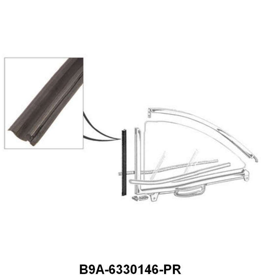 FRONT EDGE OF QUARTER WINDOW SEALS - 59 CONV, HARDTOP #63A,65A, RETCTBLE