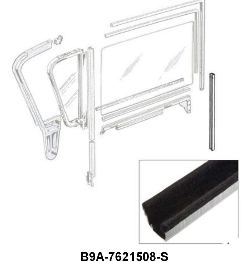 LOCK SIDE LOWER DOOR GLASS RUN - 59 RETRACTABLE/CONVERTIBLE/HARDTOP RUN