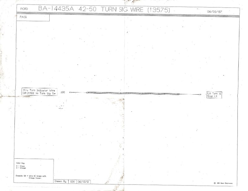 DASH TO LEFT TAIL LIGHT TURN SIGNAL WIRE - 42-50 PASS/MERC/PICKUP