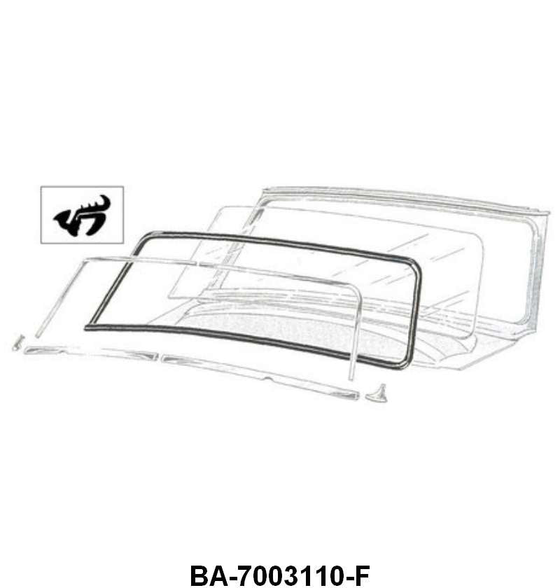 WINDSHIELD SEAL - 52-54 PASS/MERC COUPE,SEDAN,WAGON WITH GROOVE FOR CHROME