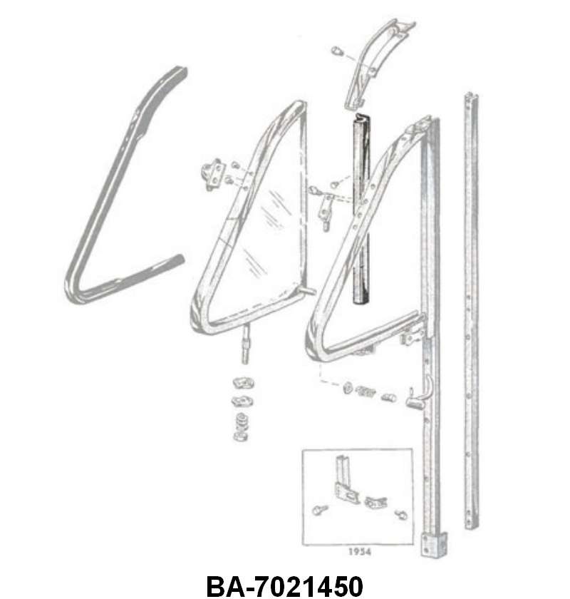 BACK EDGE VENT WINDOW SEALS - 52-54 FORD/MERCURY COUPE, SEDAN, WAGON