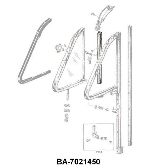BACK EDGE VENT WINDOW SEALS - 52-54 FORD/MERCURY COUPE, SEDAN, WAGON