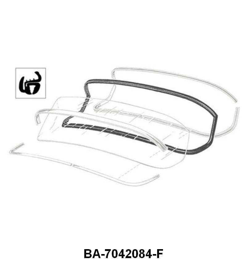 REAR/BACK WINDOW SEAL - 52-54 PASS/MERCURY SEDAN WITH CHROME