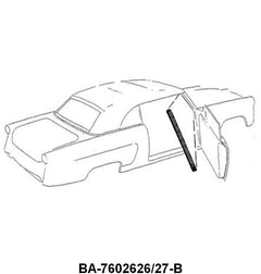 DOOR GLASS TO WINDSHIELD POST SEALS - 52-54 FORD, MERCURY CONV