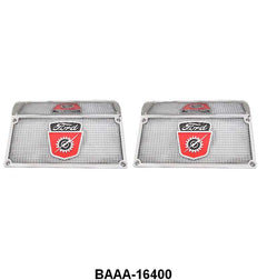 RUNNING BOARD STEP PLATES WITH FORD CREST - 53-56 F-100/350