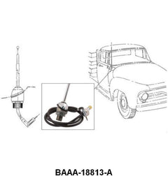 COWL MOUNT ANTENNA ASSEMBLY - 49-51 MERCURY, 53-55 F-100/F-350