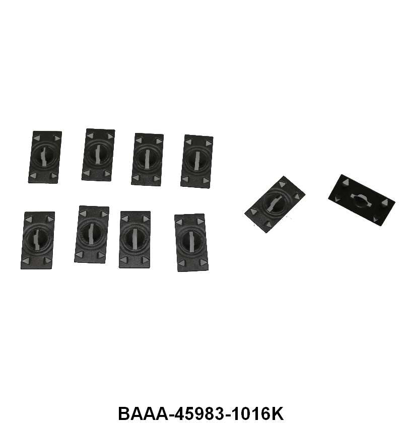 LOCK SIDE DOOR GLASS RUN CLIP - 52-58 PASS, 53-66 F-100/F-350 SET OF 10