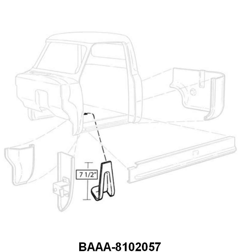 FRONT BODY MOUNT - 53-56 F-100/F-350 LH